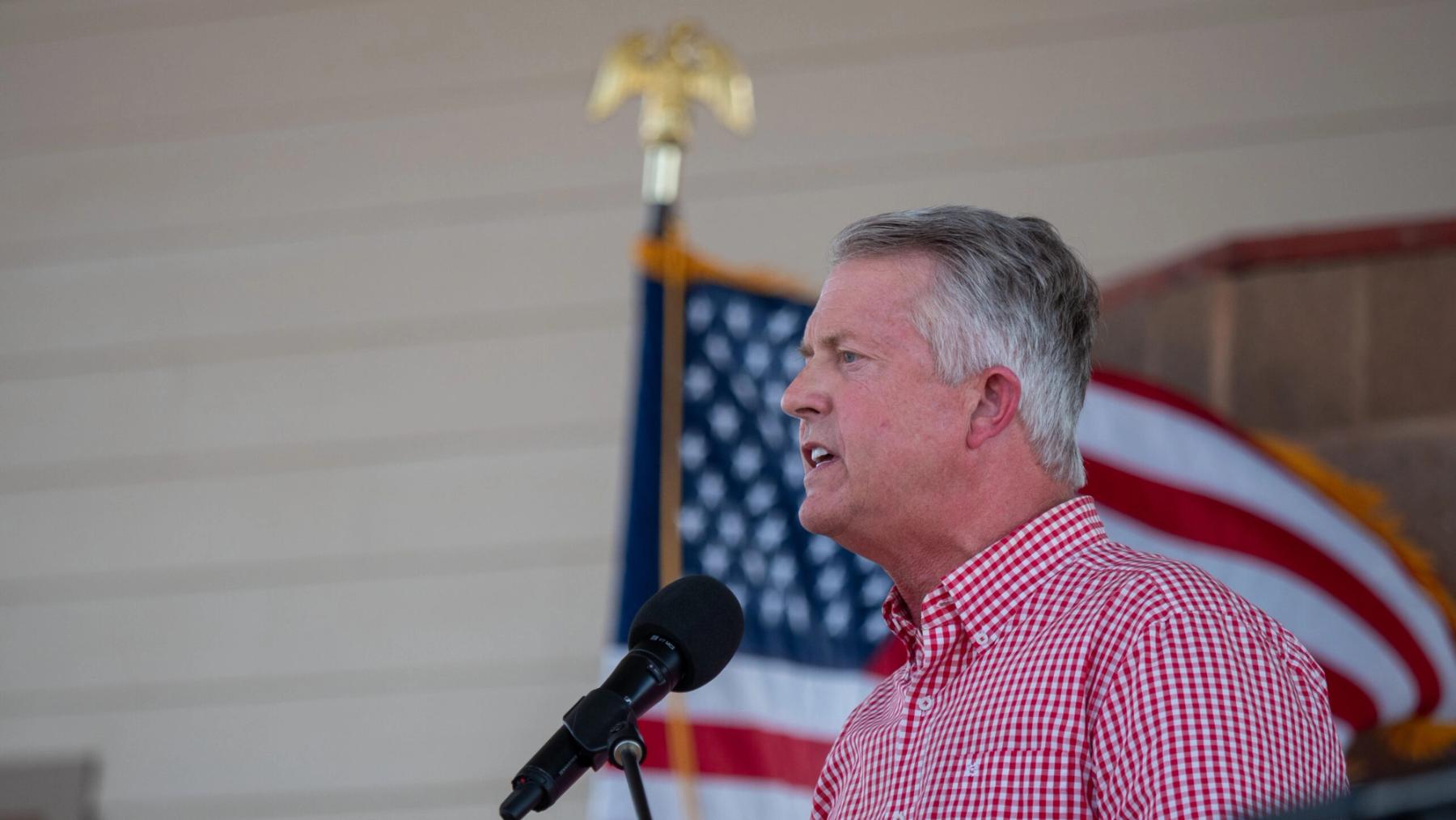 U.S. Senator Roger Marshall speaking at a public gathering