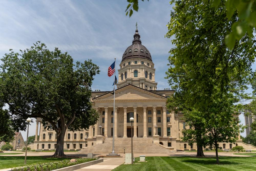 The Kansas State Capitol on a summer day