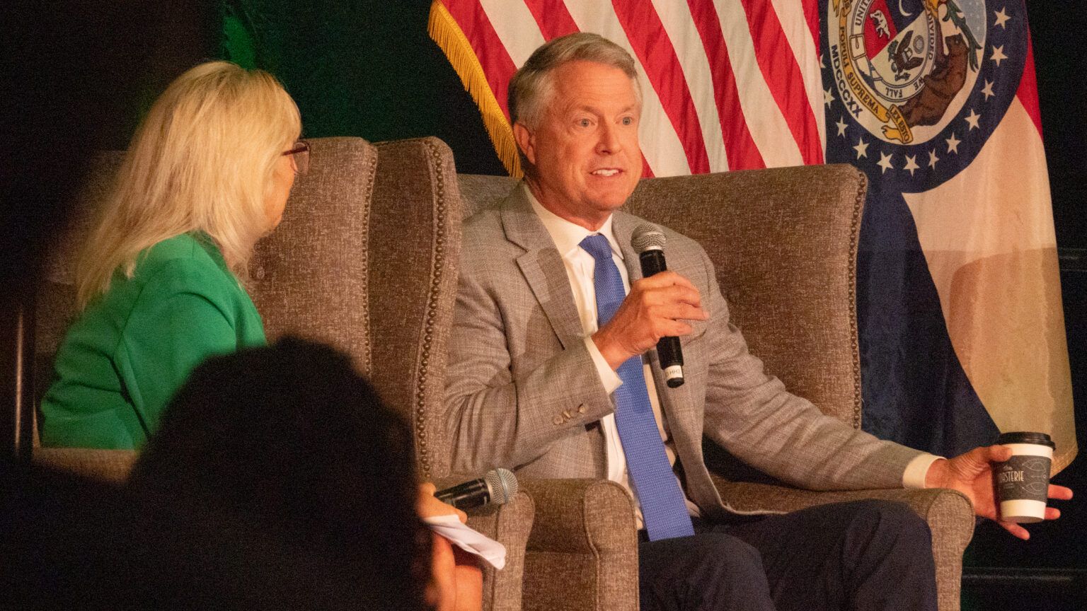 U.S. Senator Roger Marshall answering questions at an event