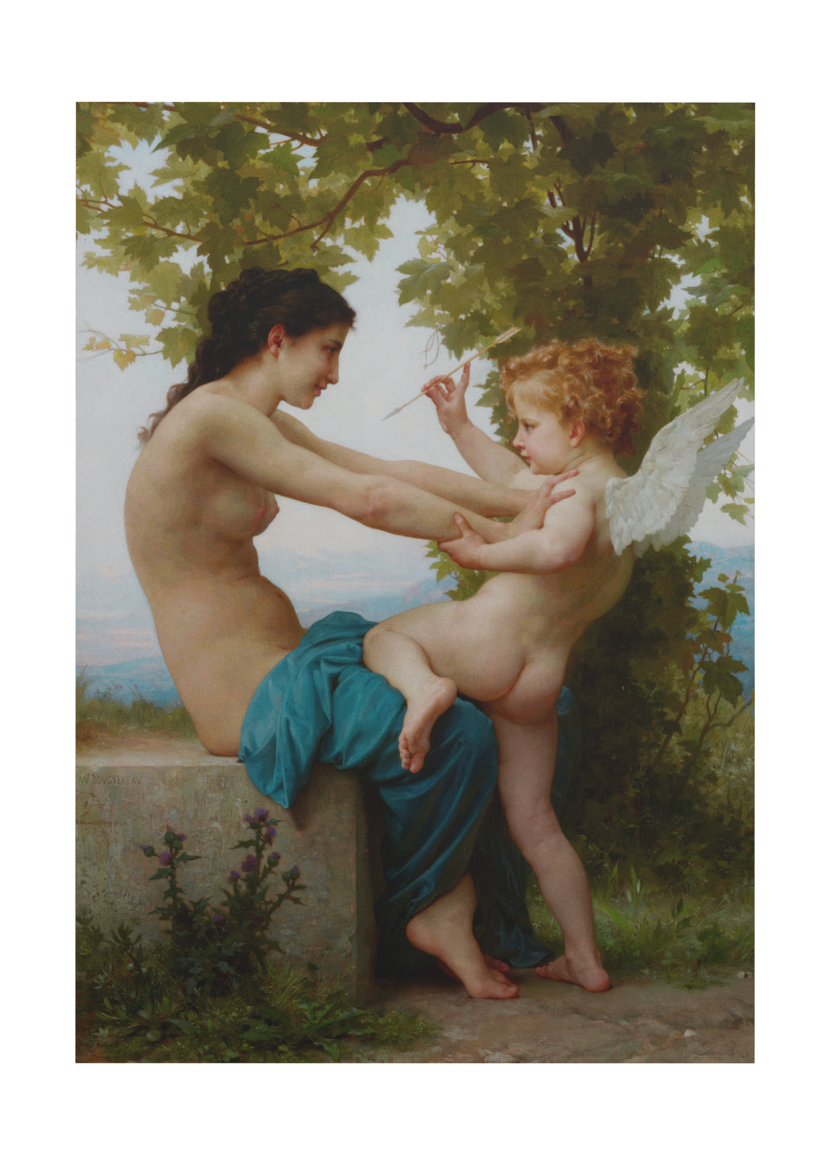 A Young Girl Defending Herself Against Eros