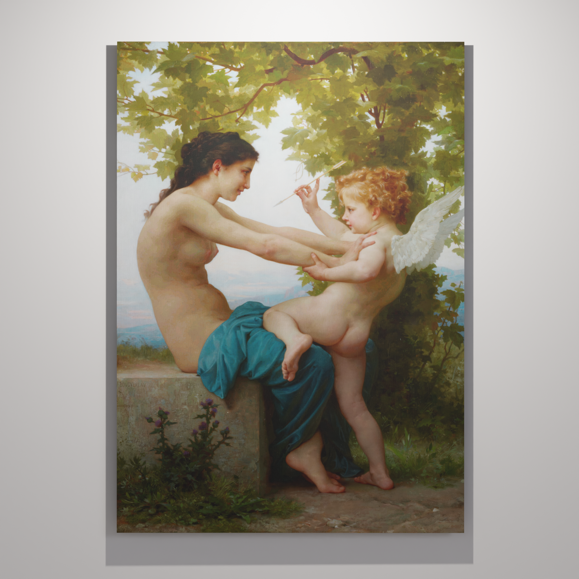 A Young Girl Defending Herself Against Eros