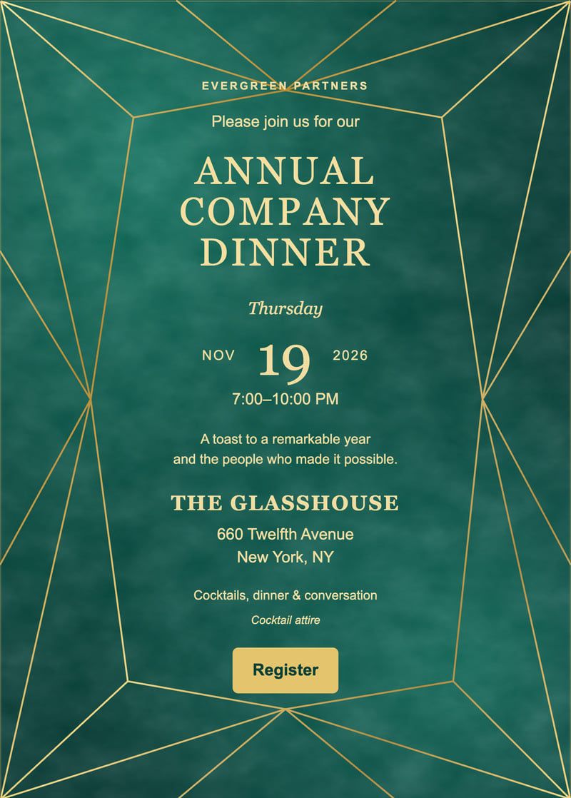 Email invitation example 4