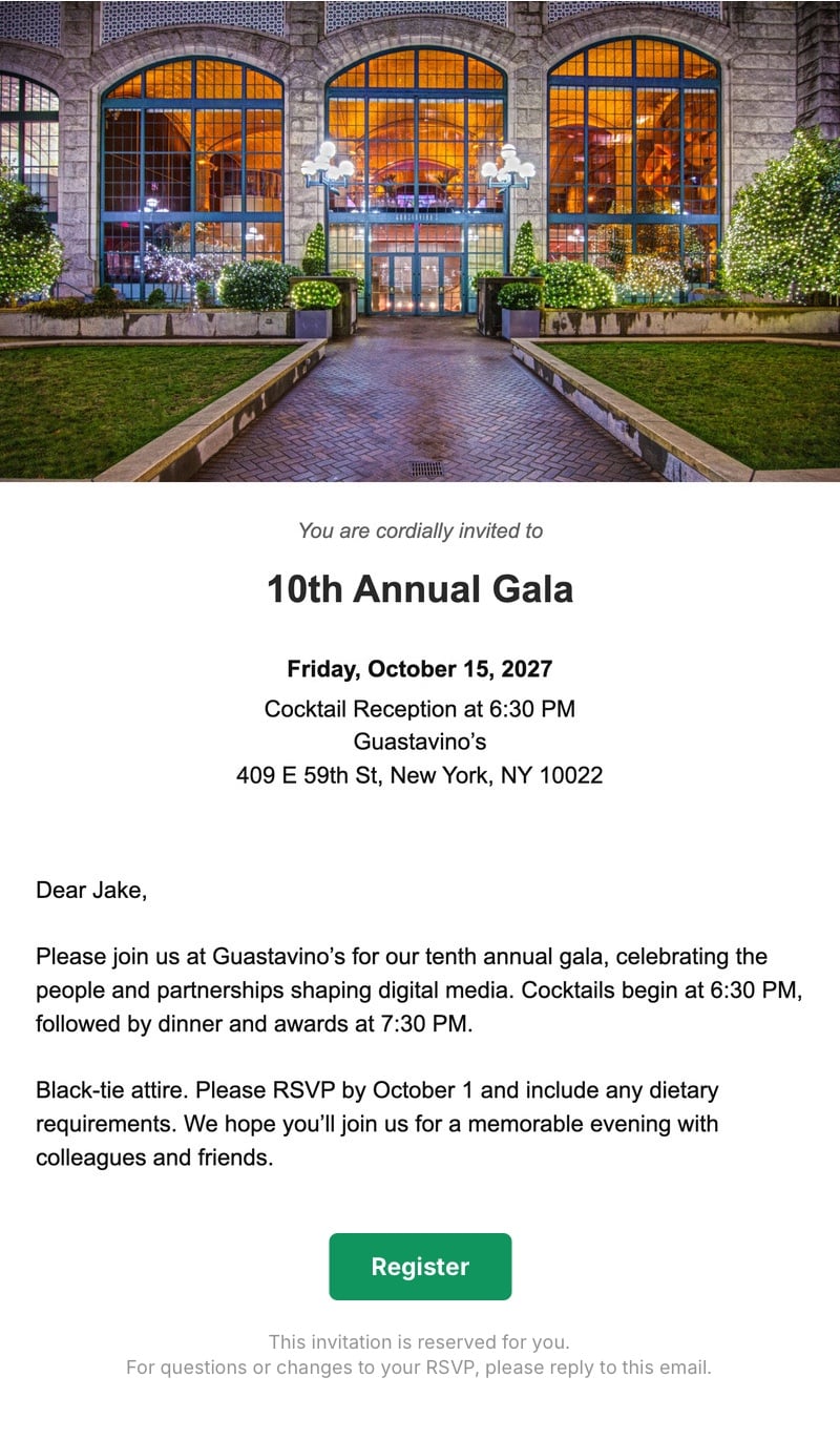 Email invitation example 11