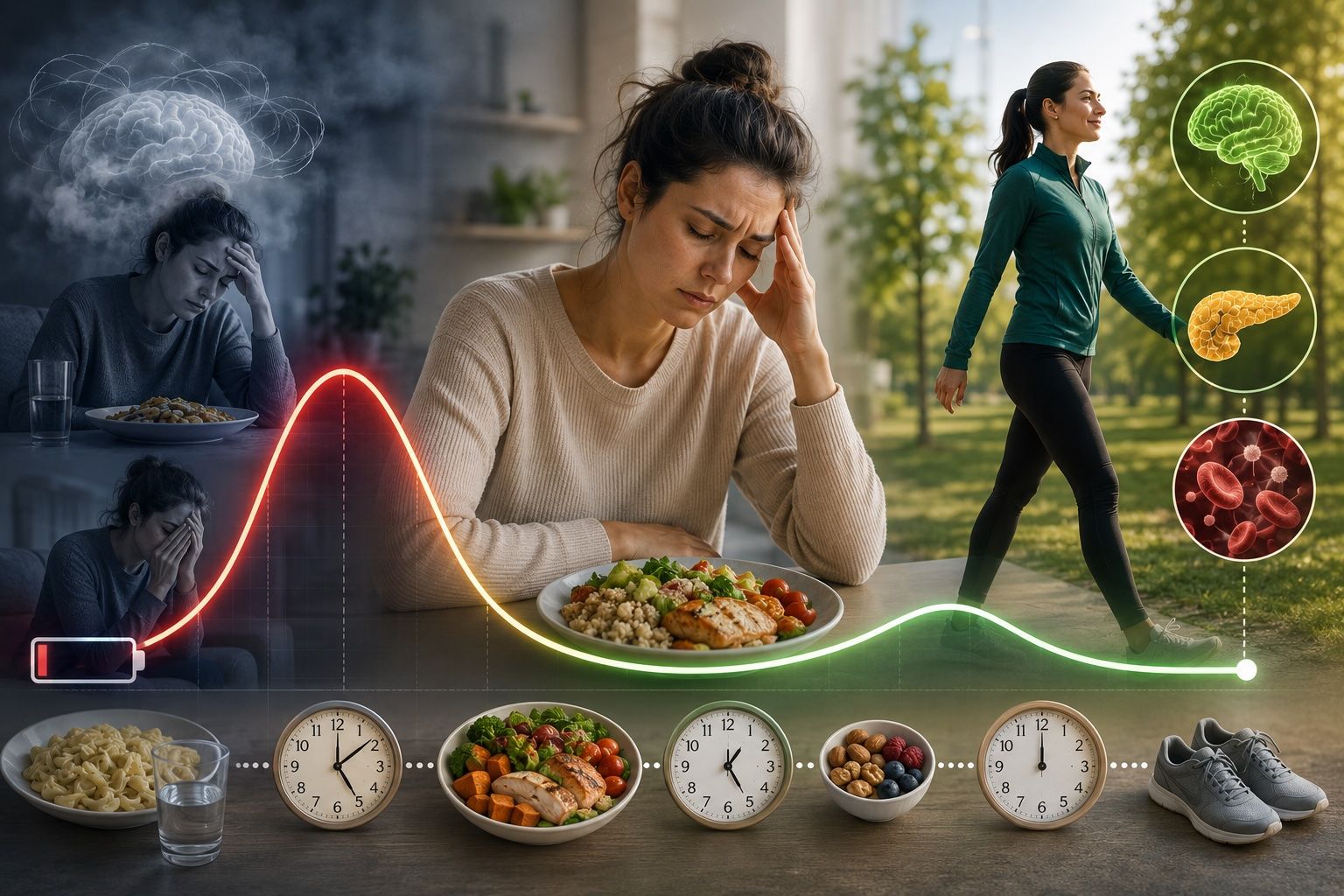 Feel shaky, brain fog, or exhausted 2 hours after eating? Learn what reactive hypoglycemia is, why your glucose crashes, and how to prevent it with meal timing.