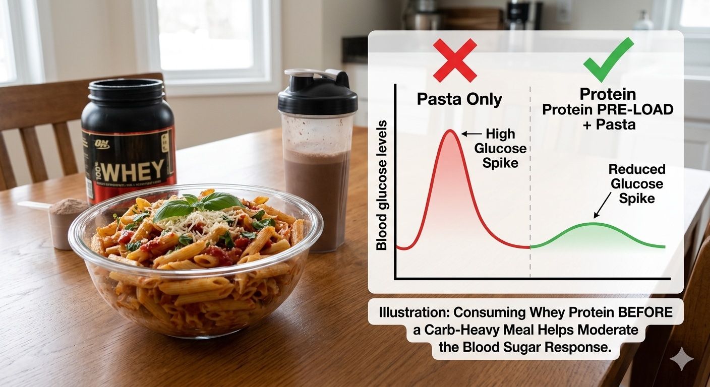 Fitness people have been using whey protein for muscle — but research shows it also has a powerful effect on blood sugar. Here's what happens when you take it before a carb-heavy meal.