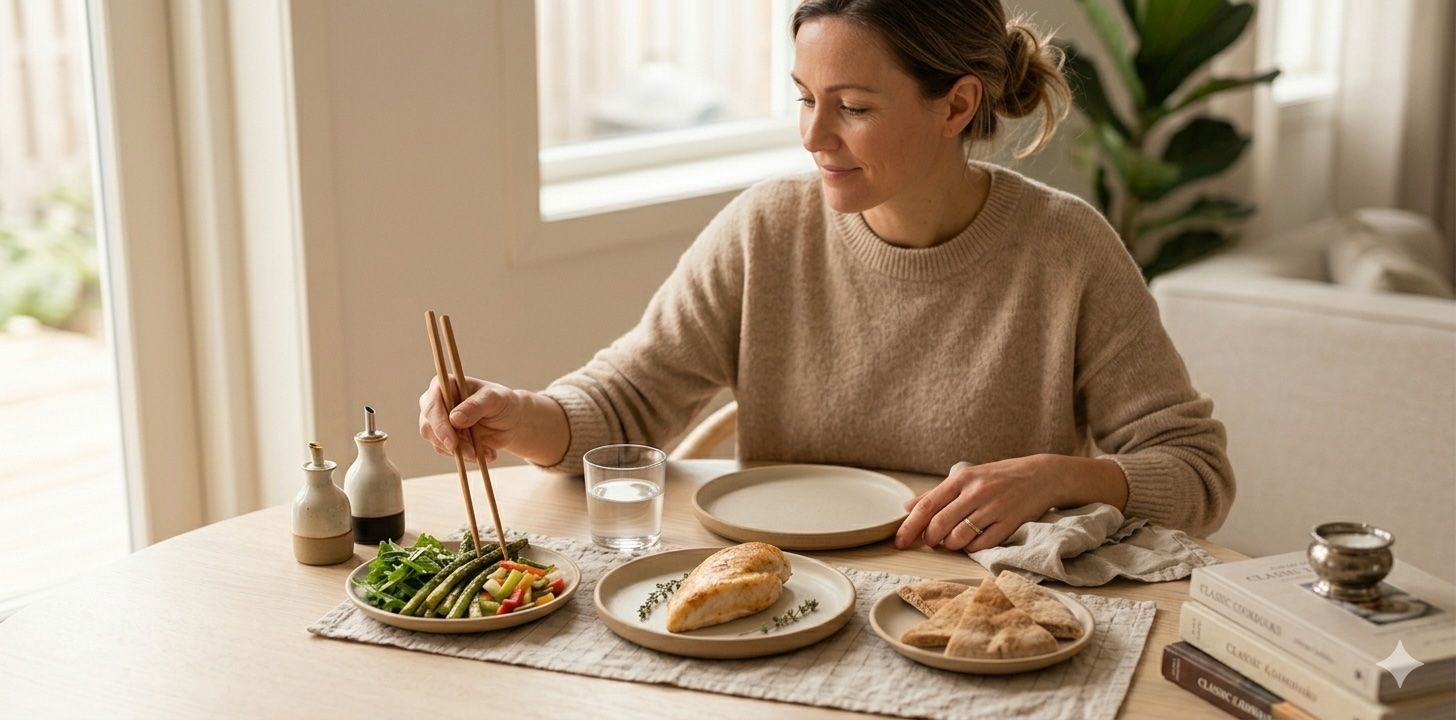 Meal sequencing is the simple habit of eating fiber first, protein second, and carbs last. Here's what the science says — and how it can cut your post-meal glucose spike without changing what you eat.