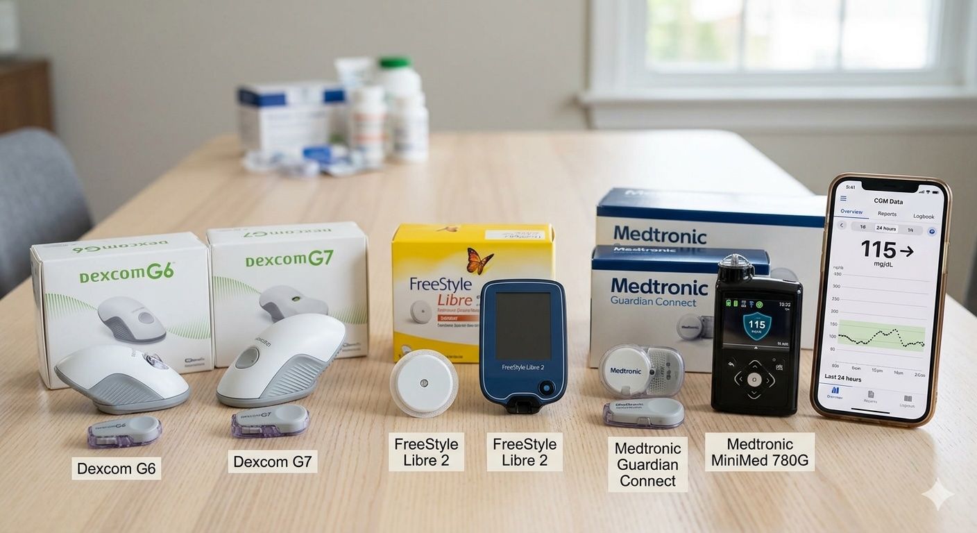 Shopping for a continuous glucose monitor? Here's how the top 5 CGMs stack up in 2026 — ranked by accuracy, cost, wear time, and who they're actually built for.