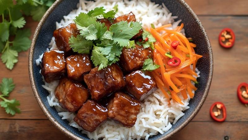 Vietnamese Caramel Pork with Quick Pickled Carrots