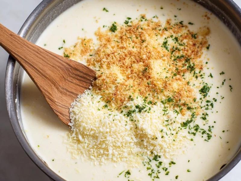  Add Parmesan cheese and Italian seasoning.