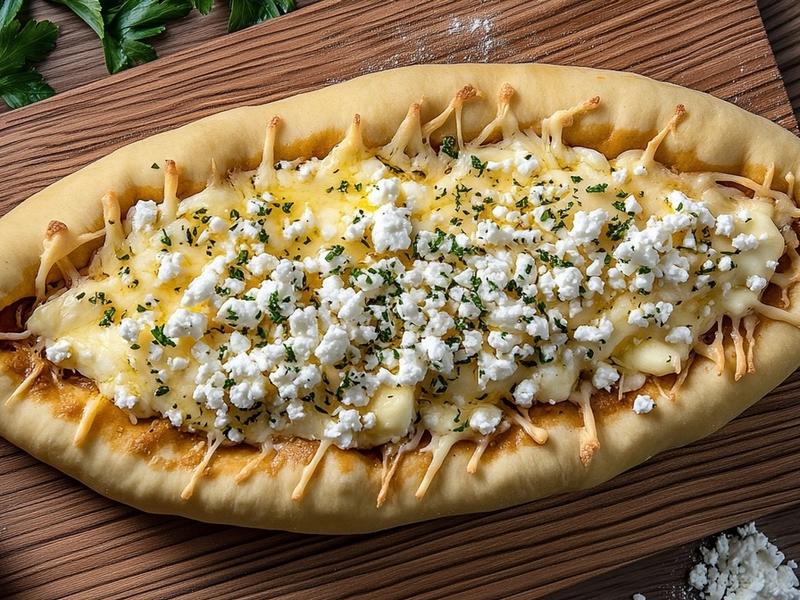 Toss the grated mozzarella and crumbled feta together, then pile the cheese gene