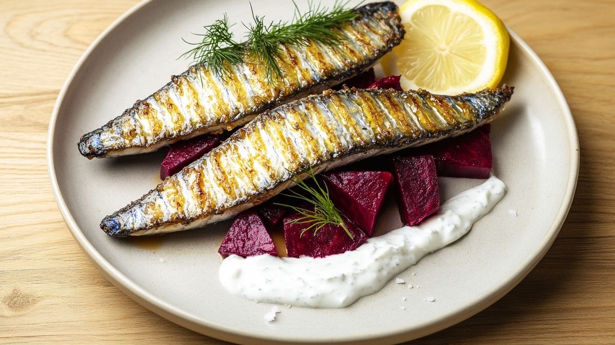 Nordic Crispy-Skin Mackerel with Roasted Beets and Horseradish