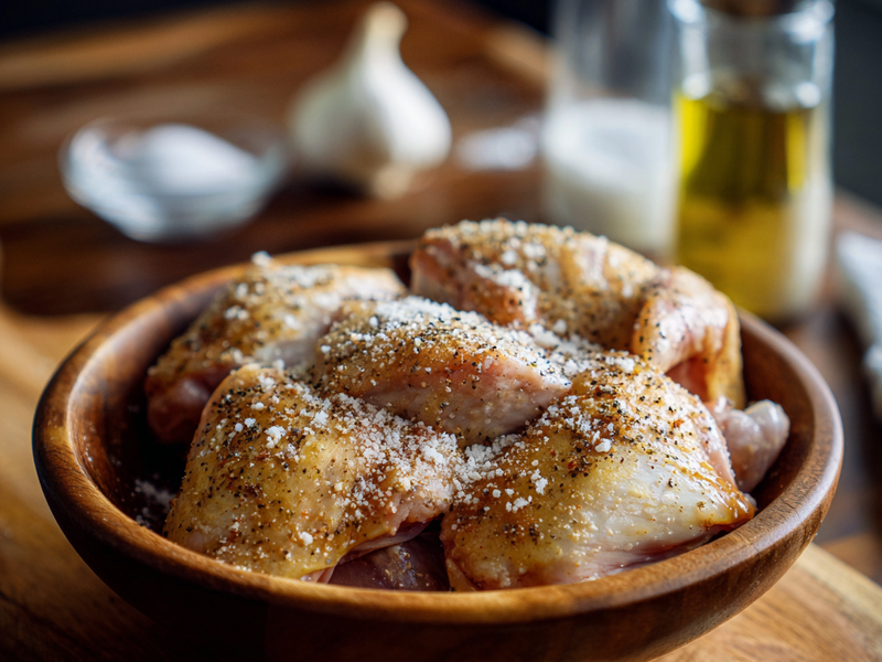 Seasoning chicken cutlets with salt and pepper for marry me chicken