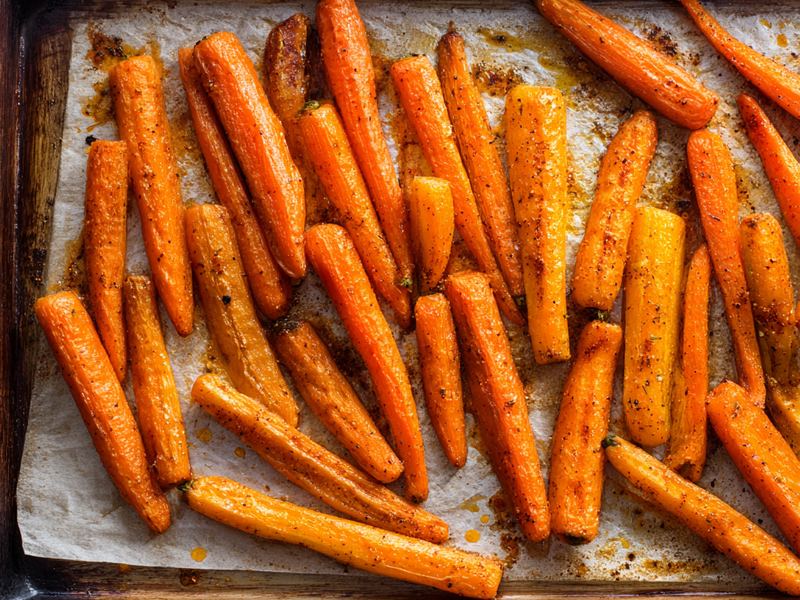 Roast for 18 to 20 minutes, or until the carrots are tender and lightly browned.