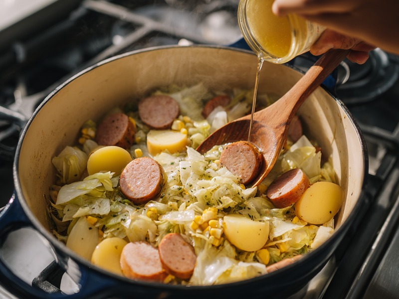 Adding a splash of vinegar or lemon to cabbage boil to brighten the flavor
