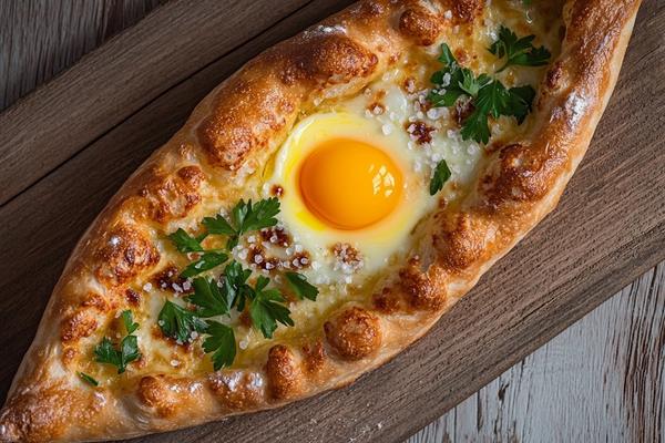 Georgian Adjaruli Khachapuri: Cheesy Bread Boats with Egg
