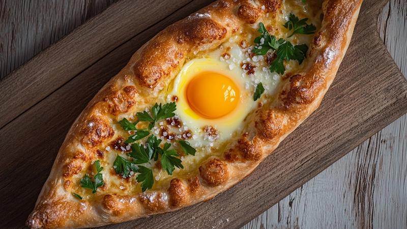 Georgian Adjaruli Khachapuri: Cheesy Bread Boats with Egg