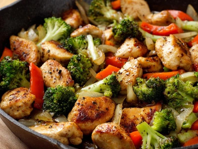 Return chicken to the pan and toss until everything is coated in the sauce.