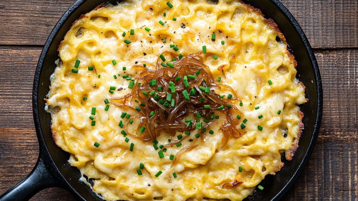 Alpine Käsespätzle with Gruyère and Caramelized Onions