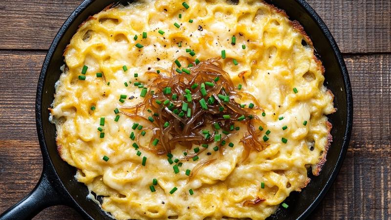 Alpine Käsespätzle with Gruyère and Caramelized Onions
