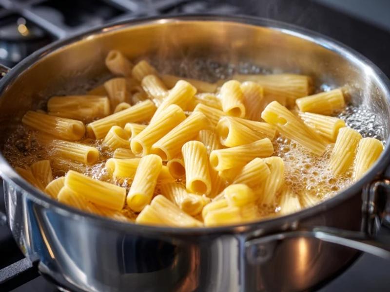 Cook the pasta in salted boiling water. Drain and set aside.