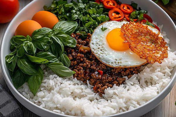 Thai Basil Beef (Pad Kra Pao) with Crispy Fried Egg