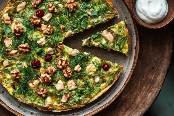 Herby Persian Kuku Sabzi with Walnuts and Barberries