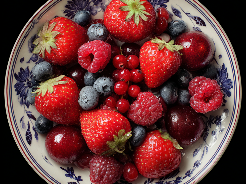 Top with fresh berries like strawberries, blueberries, or raspberries.