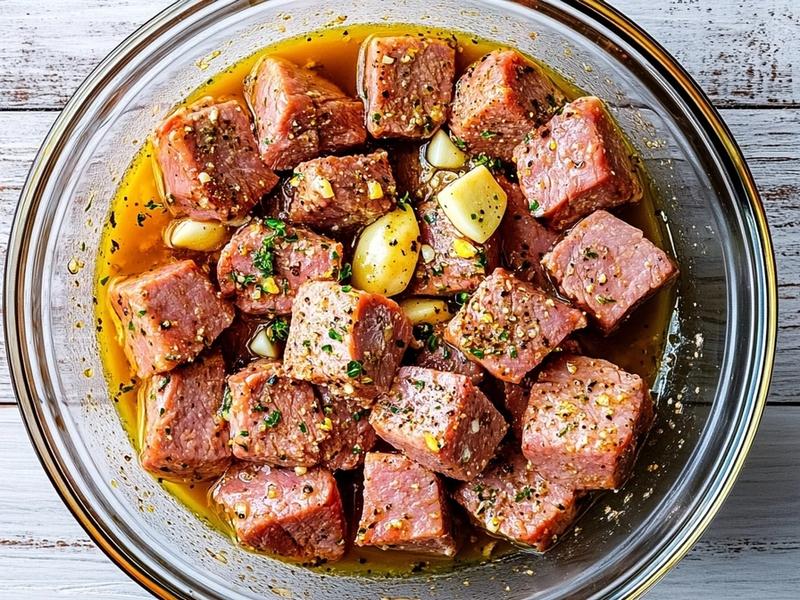 Whisk the olive oil, juice and zest of one lemon, 3 cloves of minced garlic, oregano, salt