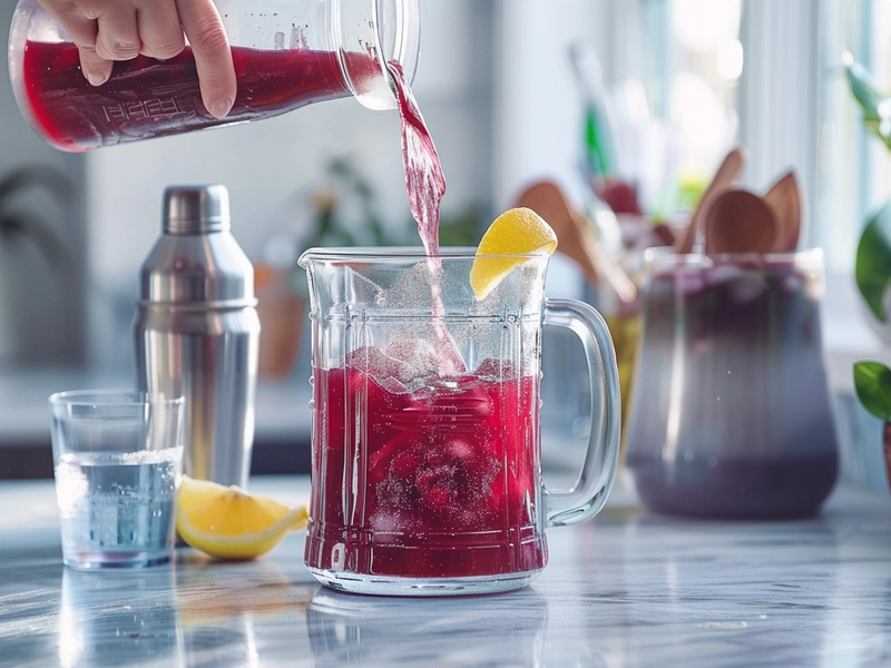 Mixing magnesium into tart cherry juice before adding sparkling water for a smoother mocktail