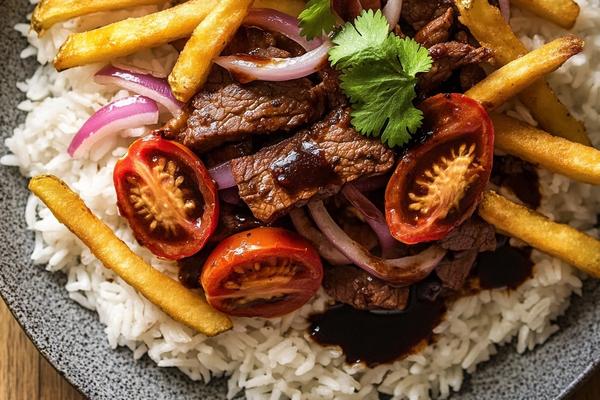 Peruvian Lomo Saltado with Blistered Tomatoes and Fries