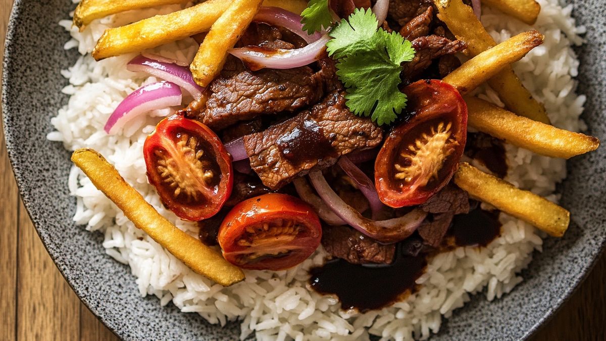 Peruvian Lomo Saltado with Blistered Tomatoes and Fries