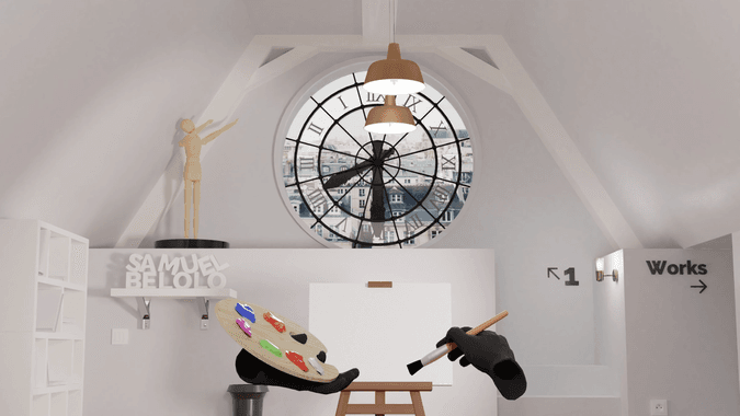3D Rendering of an artist room 