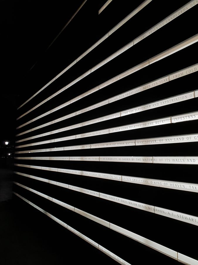 Irish Hunger Memorial by night