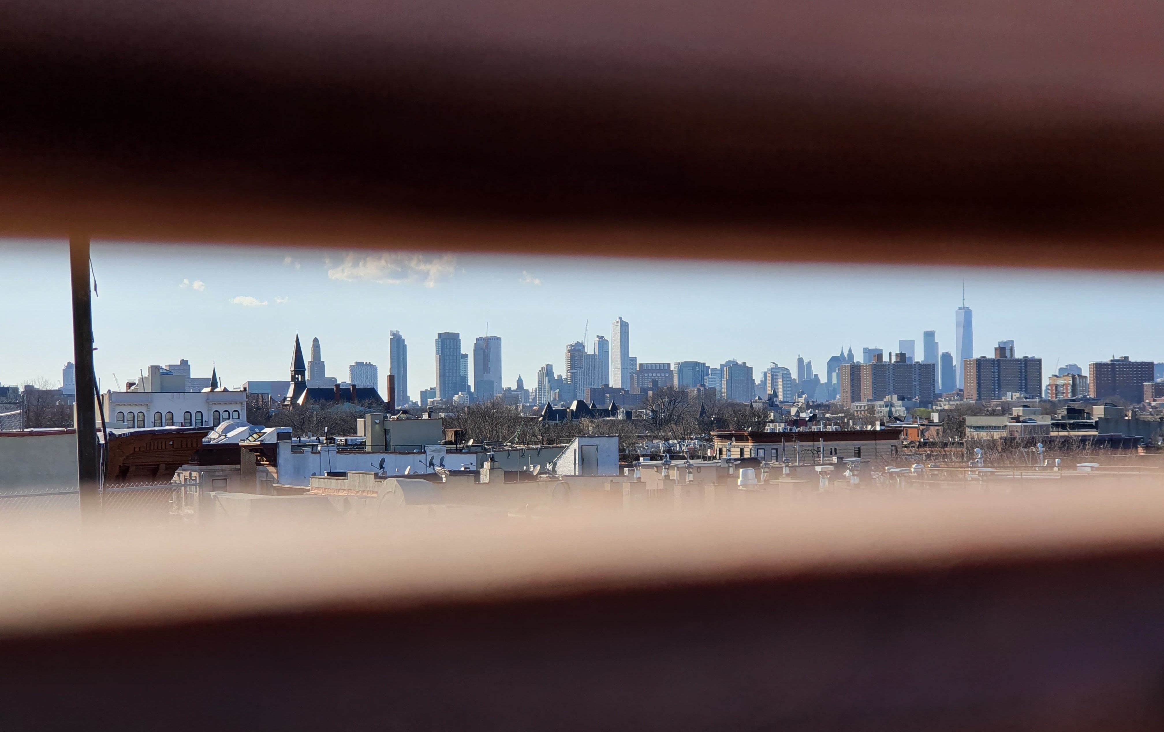 Manhattan seen from a Brooklyn rooftop