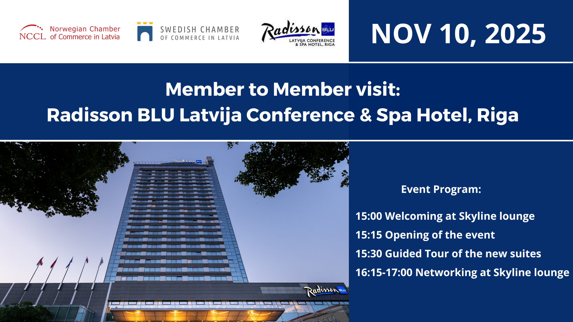 Member to Member visit to Radisson BLU Latvija Conference & Spa Hotel, Riga!