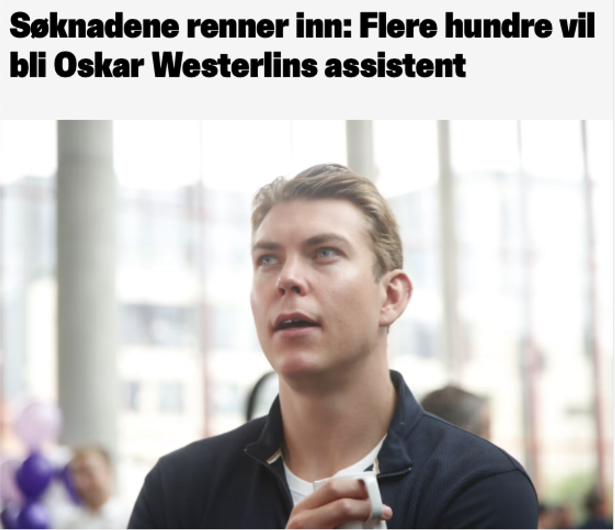 Skjermbilde av nyhetssak.