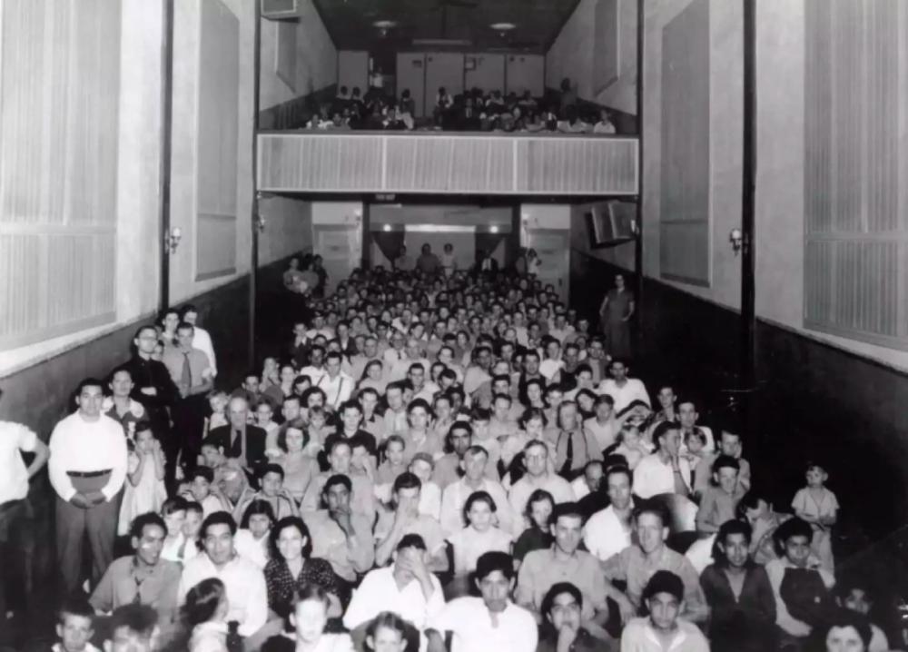Historic image of an audience at a show at the Ritz.