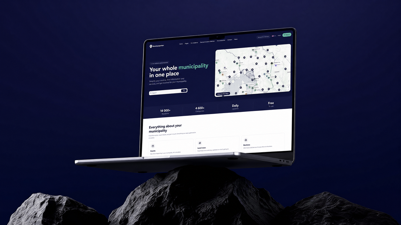 Kommuneguiden — kartløsningen på laptop