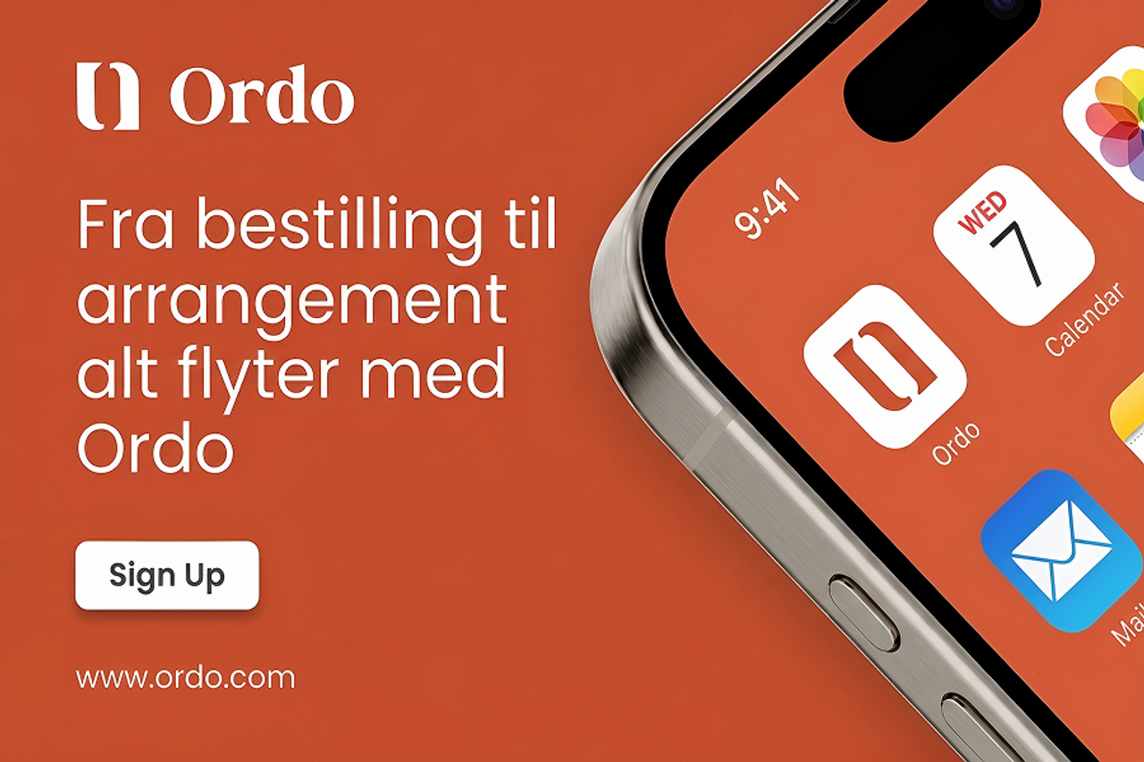 Ordo — annonse med app-ikon på telefon