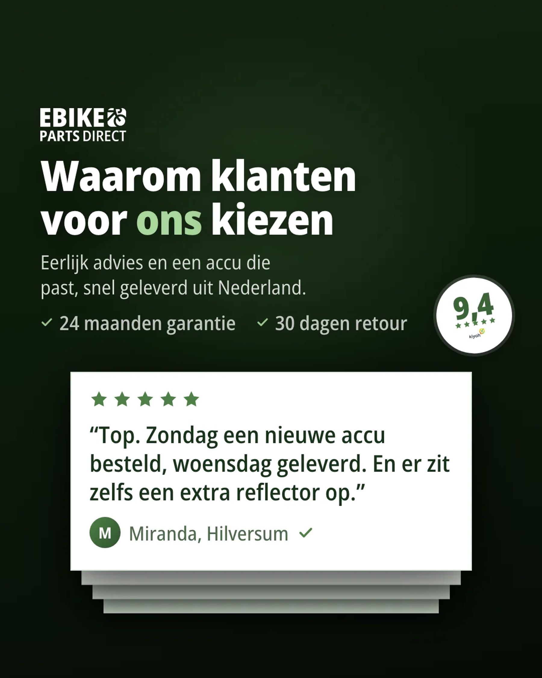 Advertentie met gestapelde reviews