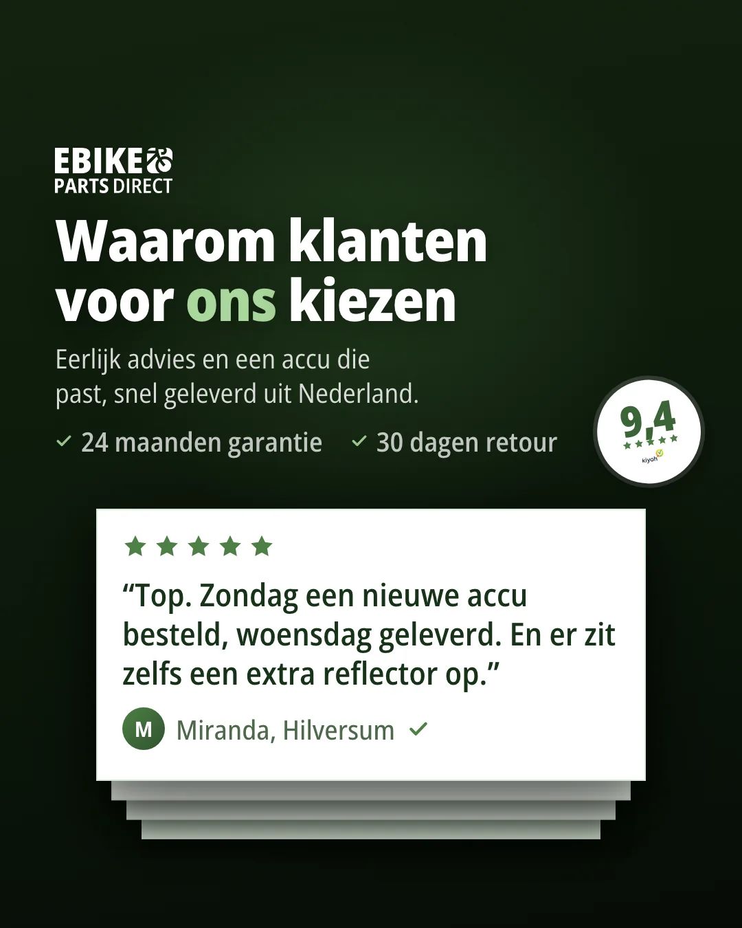Advertentie met gestapelde reviews