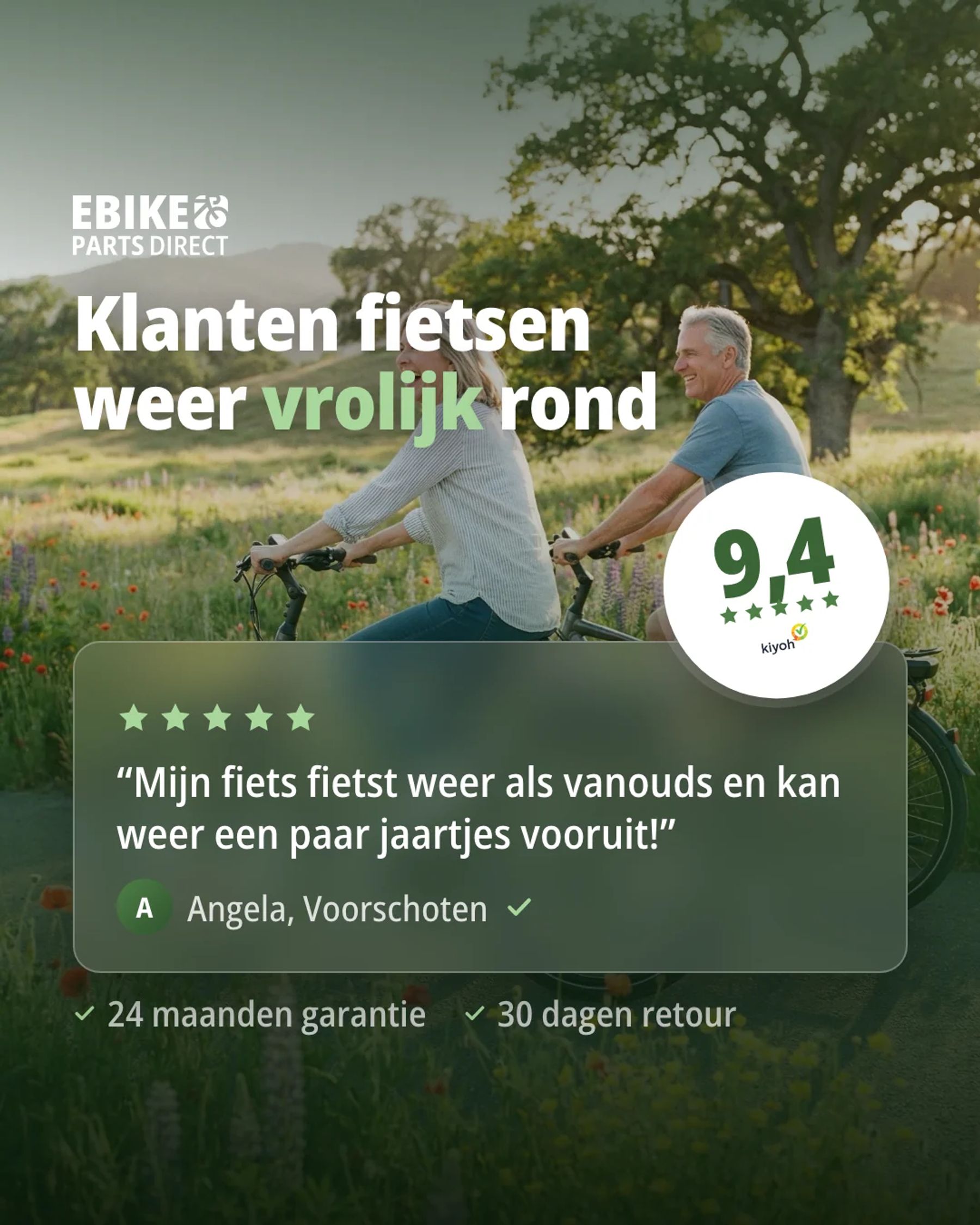 Advertentie met een klantreview