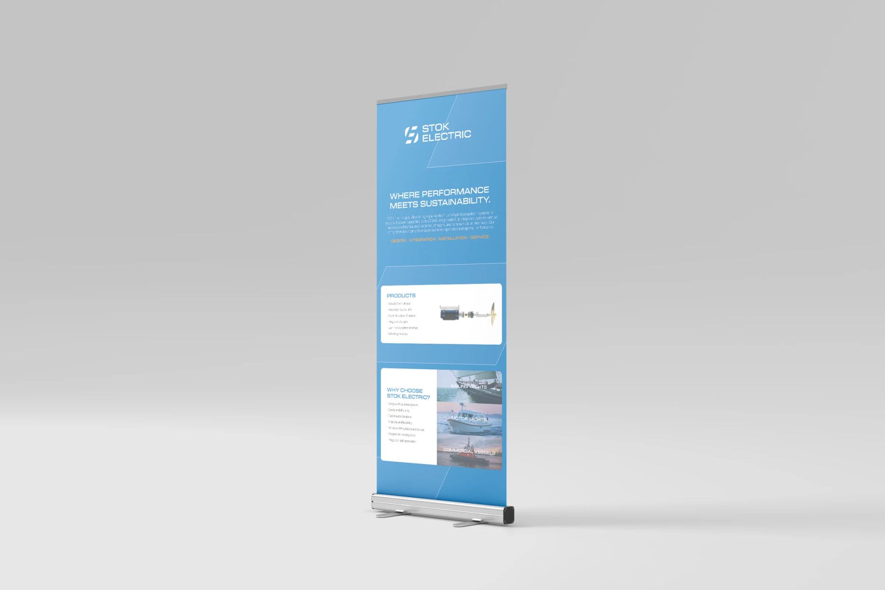 Rollup banner voor de beurs