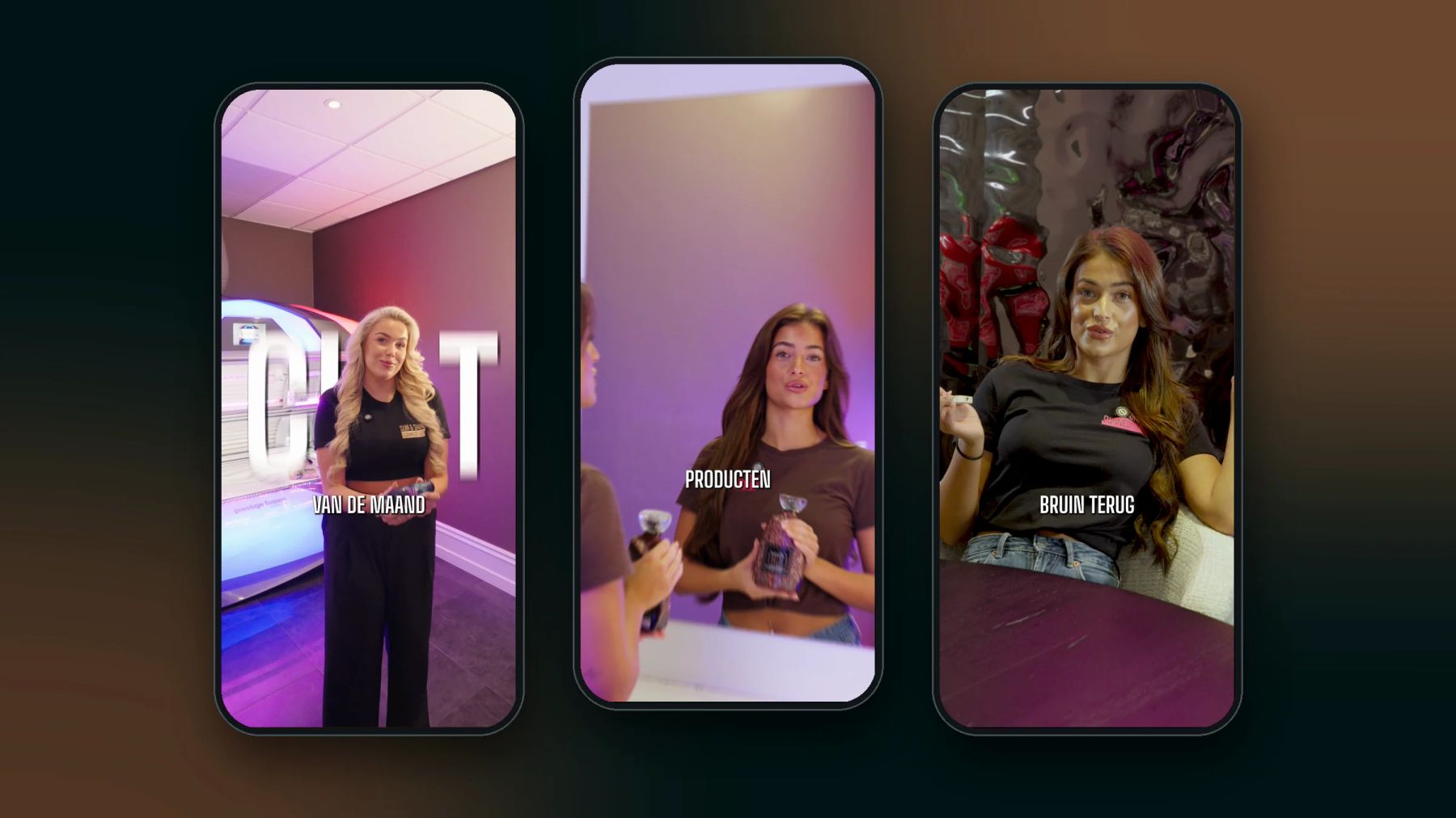 Monthly content for a tanning studio, Sun & Shine