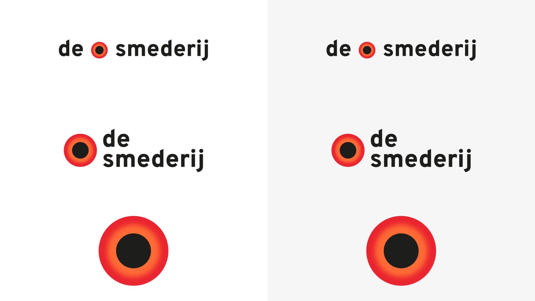 Drie lockups van het logo