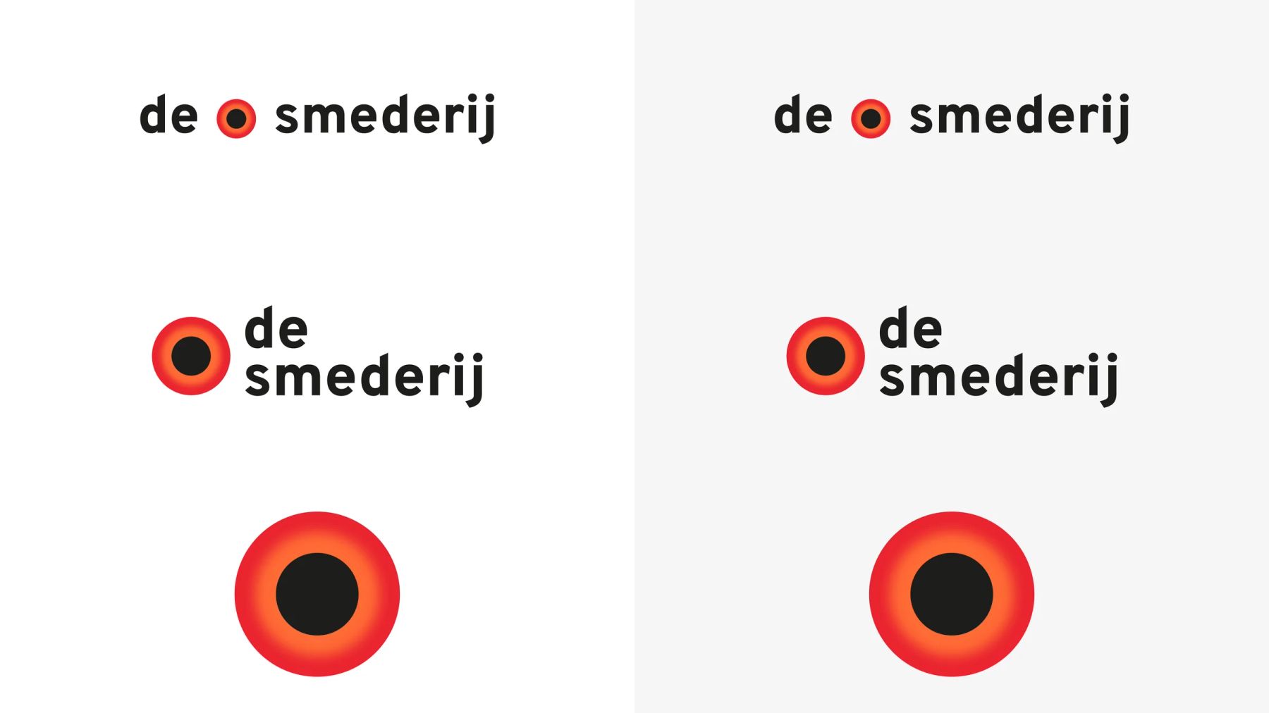 Drie lockups van het logo