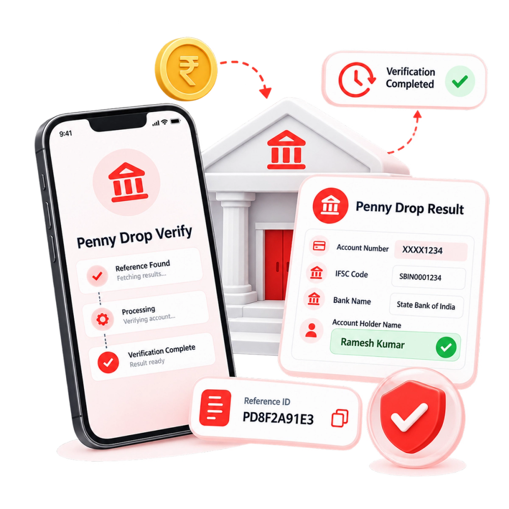 Illustration of a verified identity document representing the Penny Drop Verify API