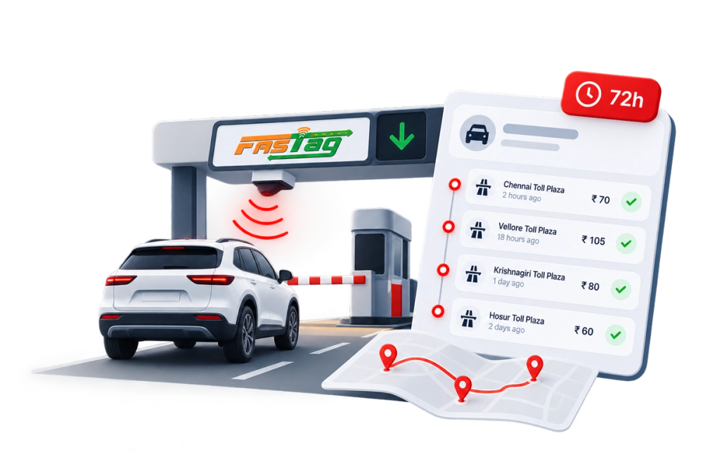 Illustration of a verified identity document representing the FASTAG History Verification API