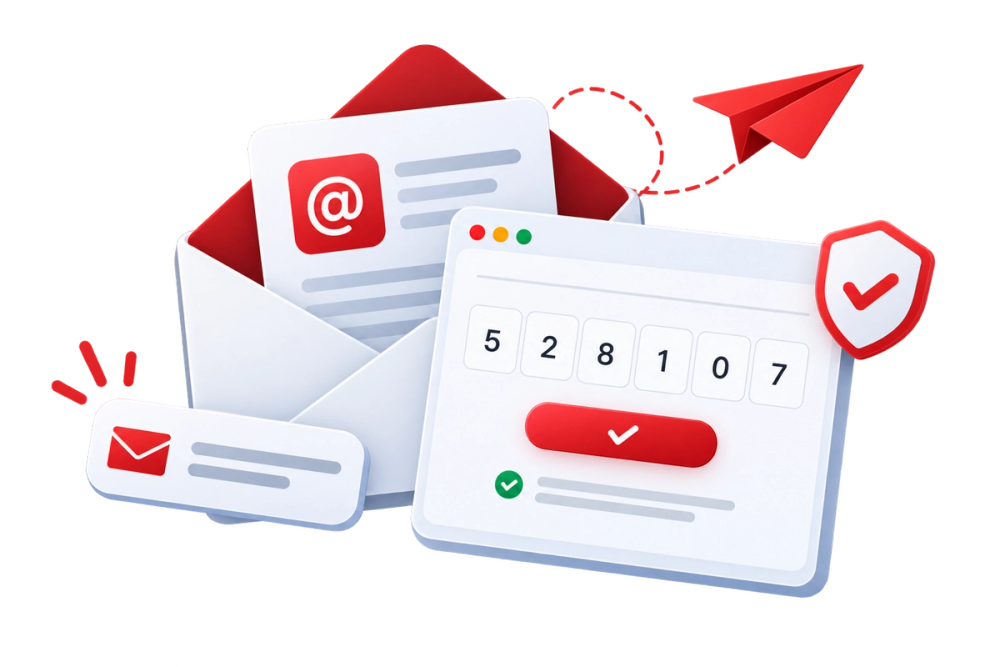 Illustration of a verified identity document representing the Validate Email OTP API