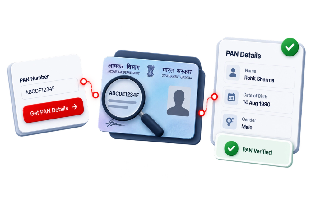 Illustration of a verified identity document representing the Get PAN Essentials API